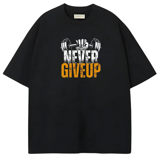 NEVER GIVE UP OVERSIZED TEE